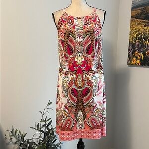 INC Embellished Paisley Halter Dress